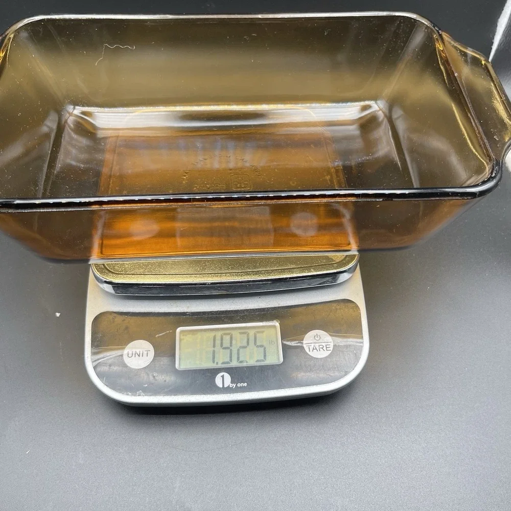 Anchor Hocking Amber Glass Loaf Pan 1 Quart 441 Vintage Bakeware 5x9 Made in USA
